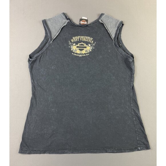 Vintage Y2K Harley Davidson Charleston West Virginia Goth Womens Shirt Art Tee - Picture 2 of 9